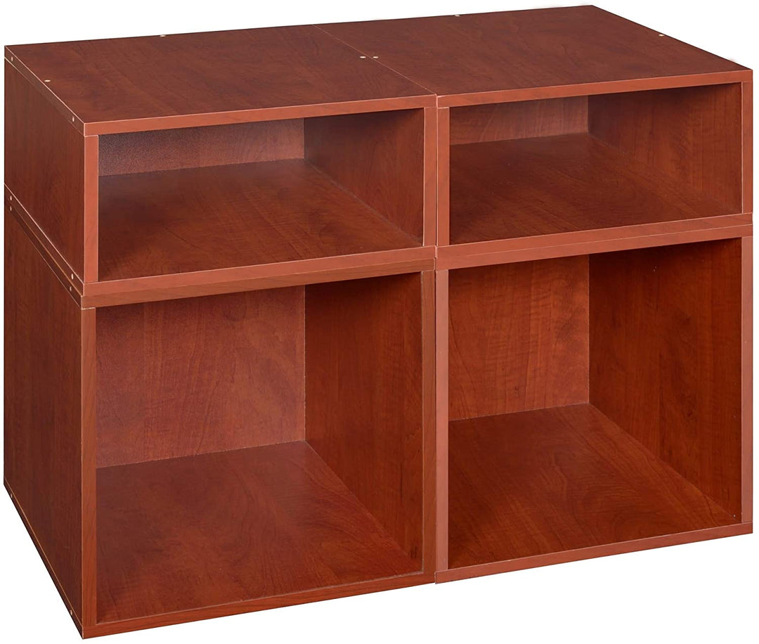 Storage Set 2 Full Cubes/2 Half Cubes Cherry Red Modern