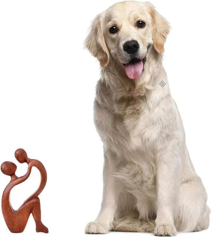 Wood Statuette I Adore You (Indonesia) Brown Antique Handmade