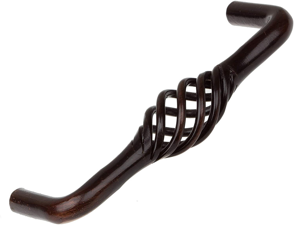 3 3/4 inch Screw Center Twisted Birdcage Cabinet Hardware Pull Rustic Bronze (Pack 10) Brown Metal Finish - Diamond Home USA