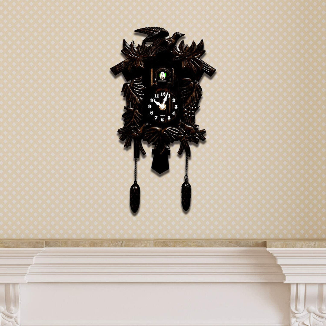 Antique Black Forest Bronze Cuckoo Wall Clock Modern Contemporary Rectangular Plastic Minute Hand - Diamond Home USA