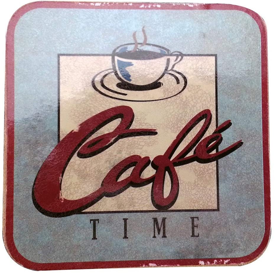 Cafe Time Non Slip Cork Backed Coaster (Set 2) Brown Cork