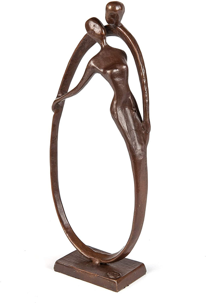 Love Bronze Sculpture Brown Finish Handmade - Diamond Home USA