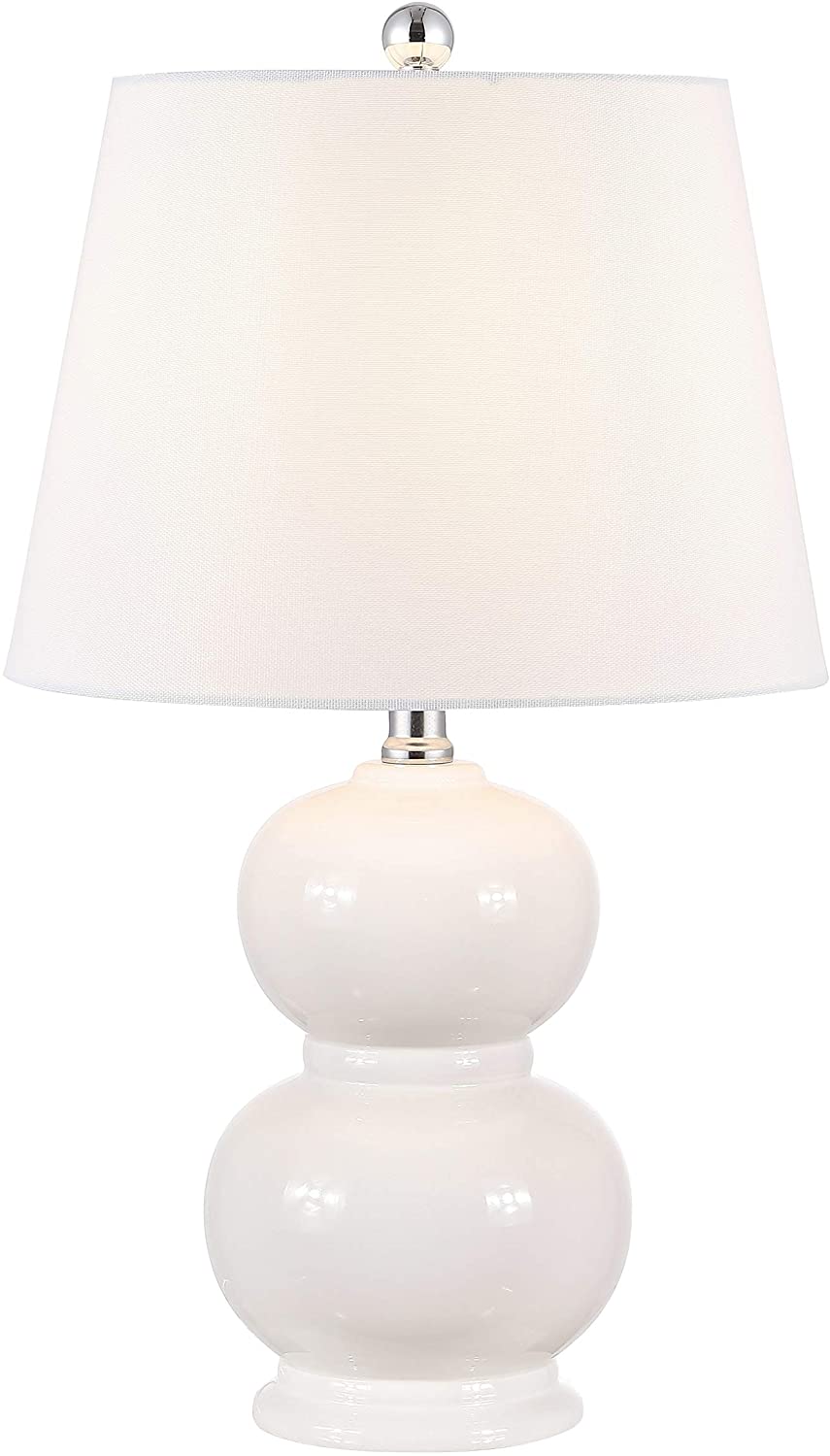 Lighting 22 inch Glass Table Lamp 12" X 22" White Modern Contemporary Traditional Chrome Bulbs Included - Diamond Home USA