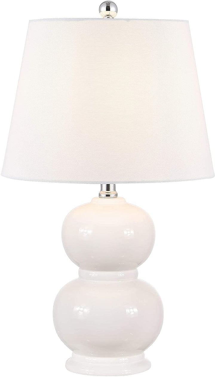 Lighting 22 inch Glass Table Lamp 12" X 22" White Modern Contemporary Traditional Chrome Bulbs Included - Diamond Home USA