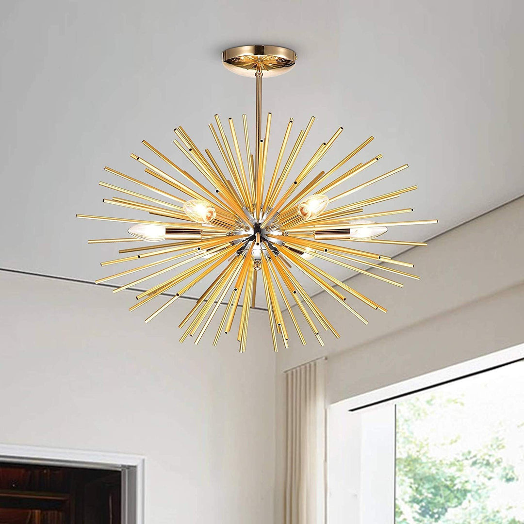 Gold 6 Light Sputnik Chandelier Sputnik Flush Mount