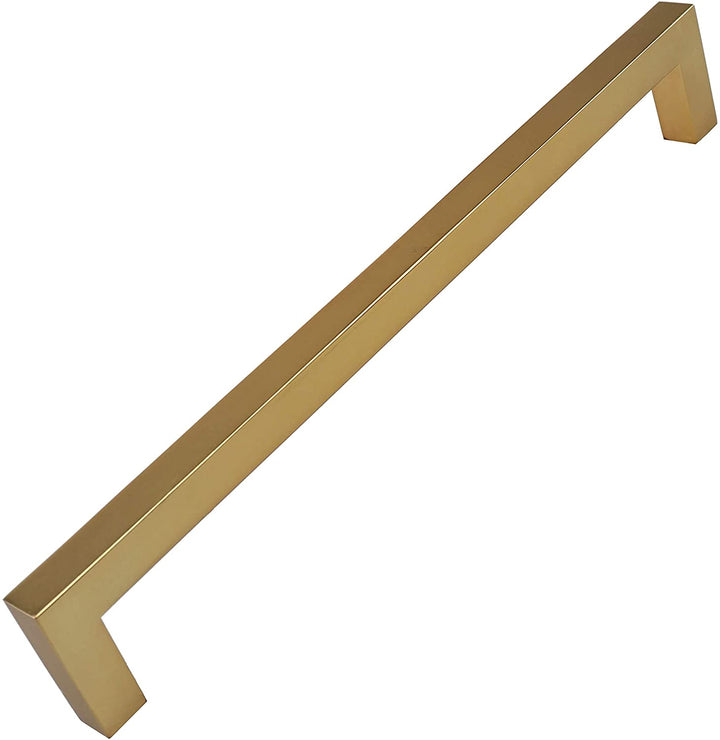 7 9/16 Center Gold Solid Square Bar Pulls (10 Pack) Brass