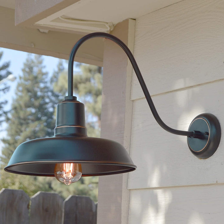 1 Light Outdoor Barn Lighting Oil Rubbed Bronze Traditional Metal Dimmable - Diamond Home USA