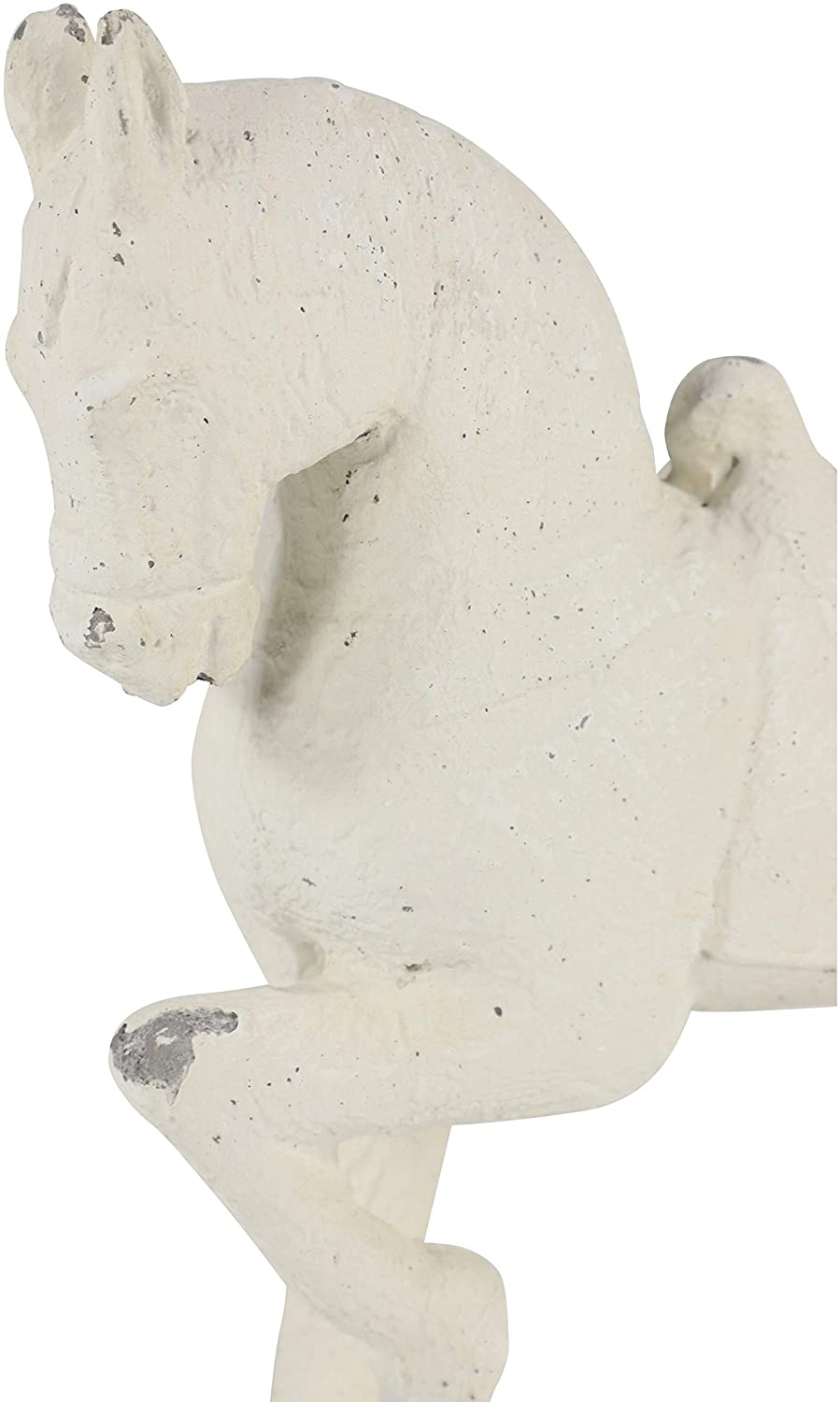 Distressed Horse Sculpture Shelf Decor 13" X 14" White Glass - Diamond Home USA