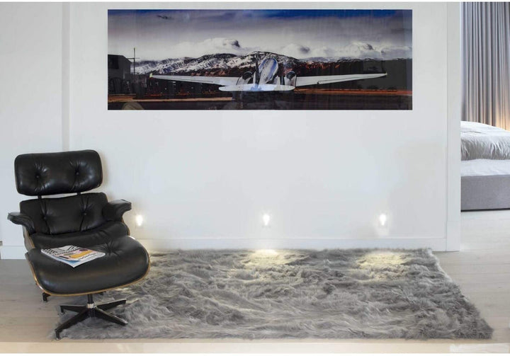 60" X 96" Gray Sheepskin Rug/Throw Grey Solid Color Traditional Acrylic - Diamond Home USA