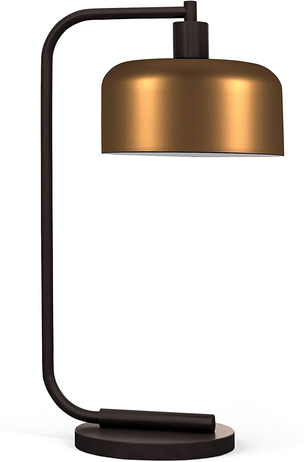 Industrial Farmhouse Antique Brass Table Lamp Black Mid Century Modern Bronze Gold