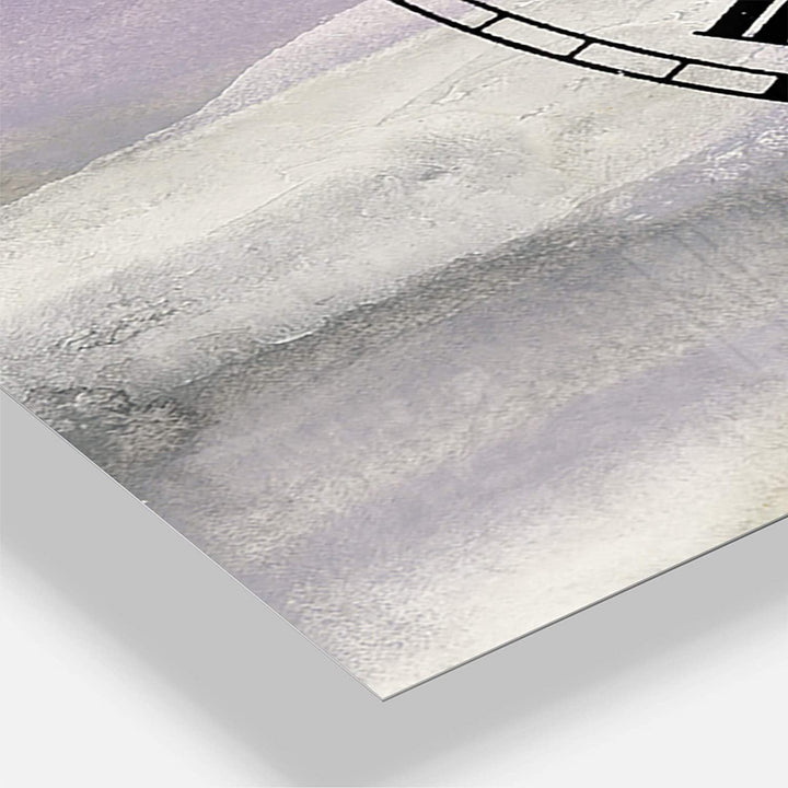 Watercolor Minimal Purple Tones I' Cottage 3 Panels Oversized Wall Clock 36 Wide X 28 High Panels Grey Farmhouse Traditional Rectangular Steel - Diamond Home USA