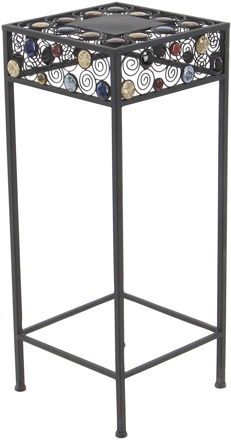 20 inch Metal/Ceramic (Set 3) Black Rustic Square Metal