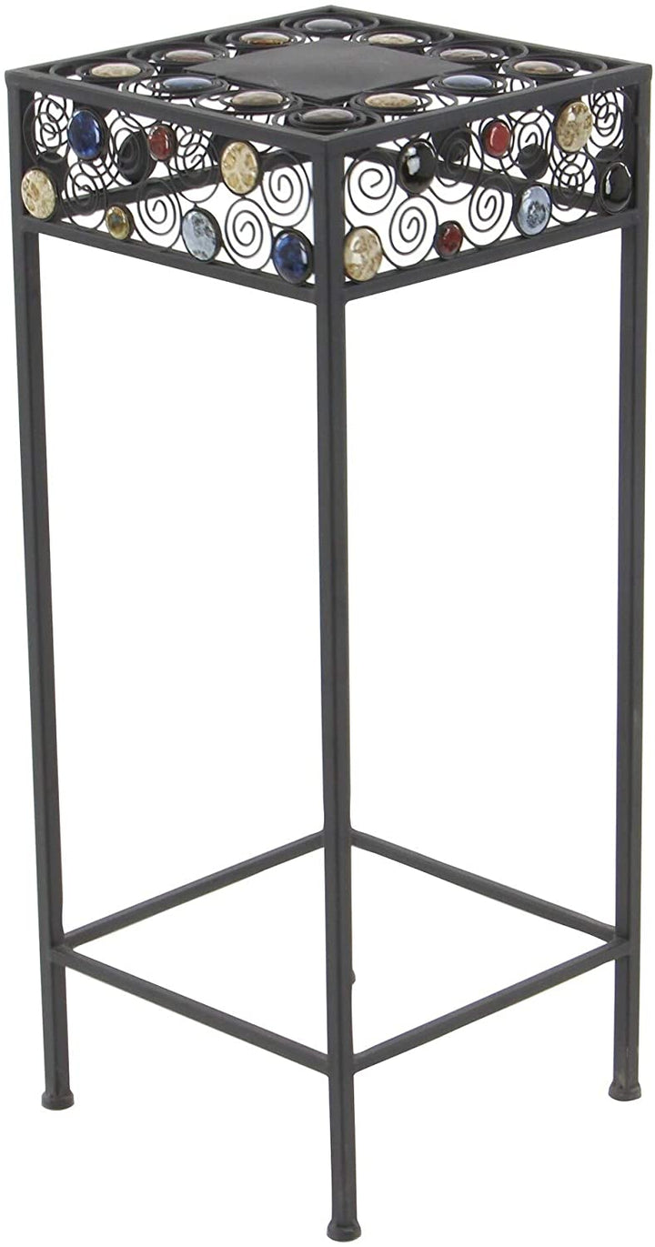 20 inch Metal/Ceramic (Set 3) Black Rustic Square Metal