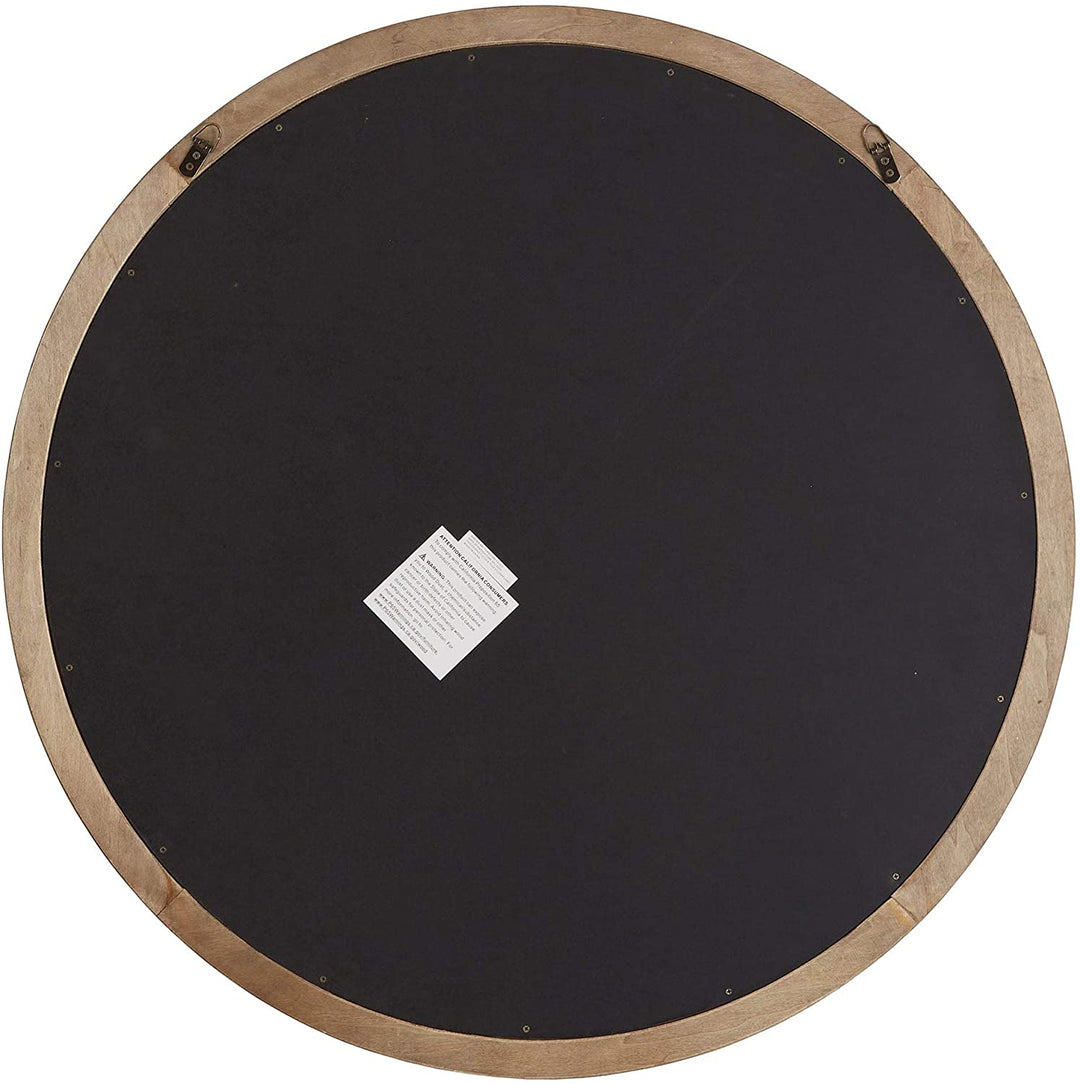 Wood Quatrefoil Cutout Round Wall Mirror Artisan Brown Rustic Includes Hardware - Diamond Home USA