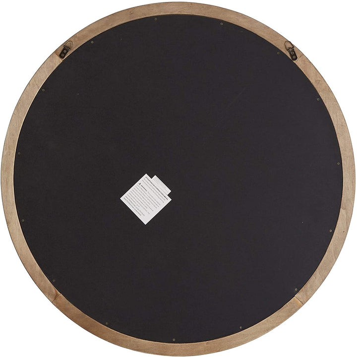 Wood Quatrefoil Cutout Round Wall Mirror Artisan Brown Rustic Includes Hardware - Diamond Home USA