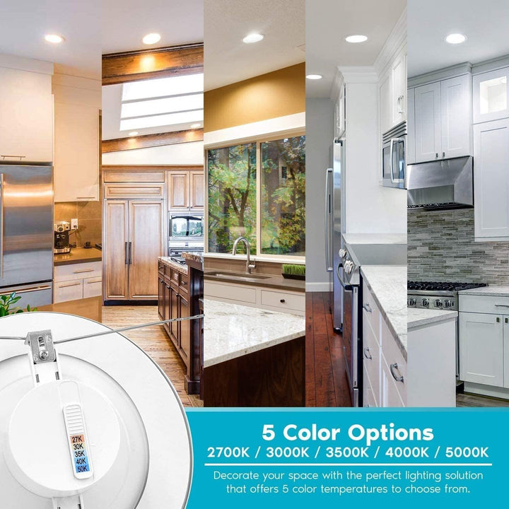 5/6" Led Recessed Lights Color Selectable Modern Contemporary Metal Dimmable Retrofit - Diamond Home USA