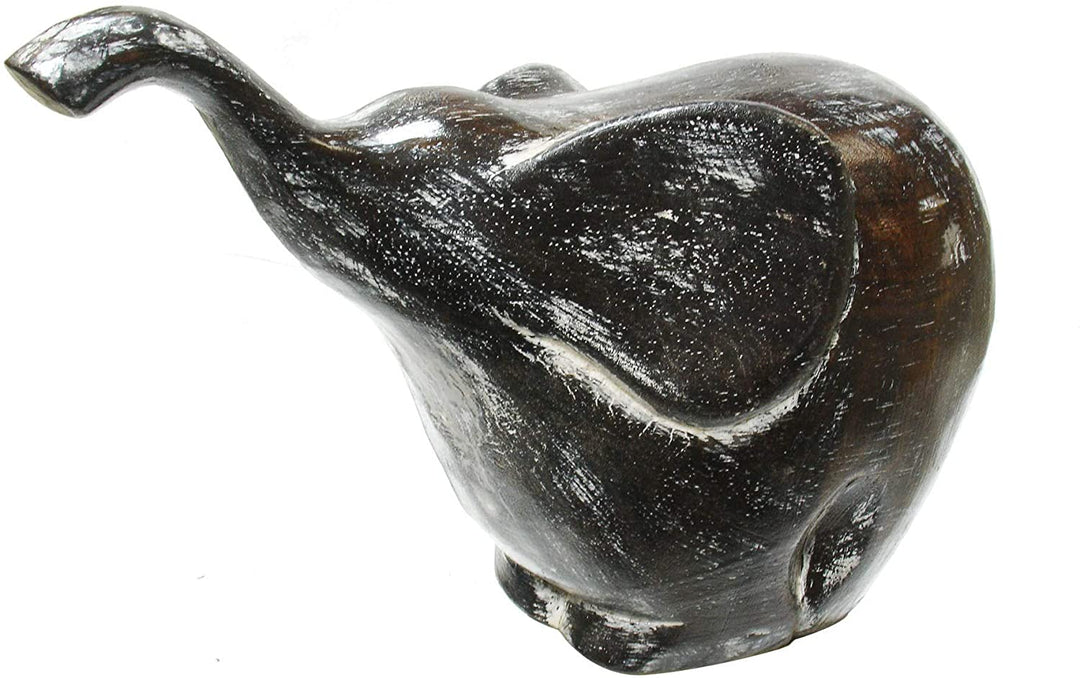 Handmade Decorative Elephant Statue (Indonesia) Black Animals Wood - Diamond Home USA