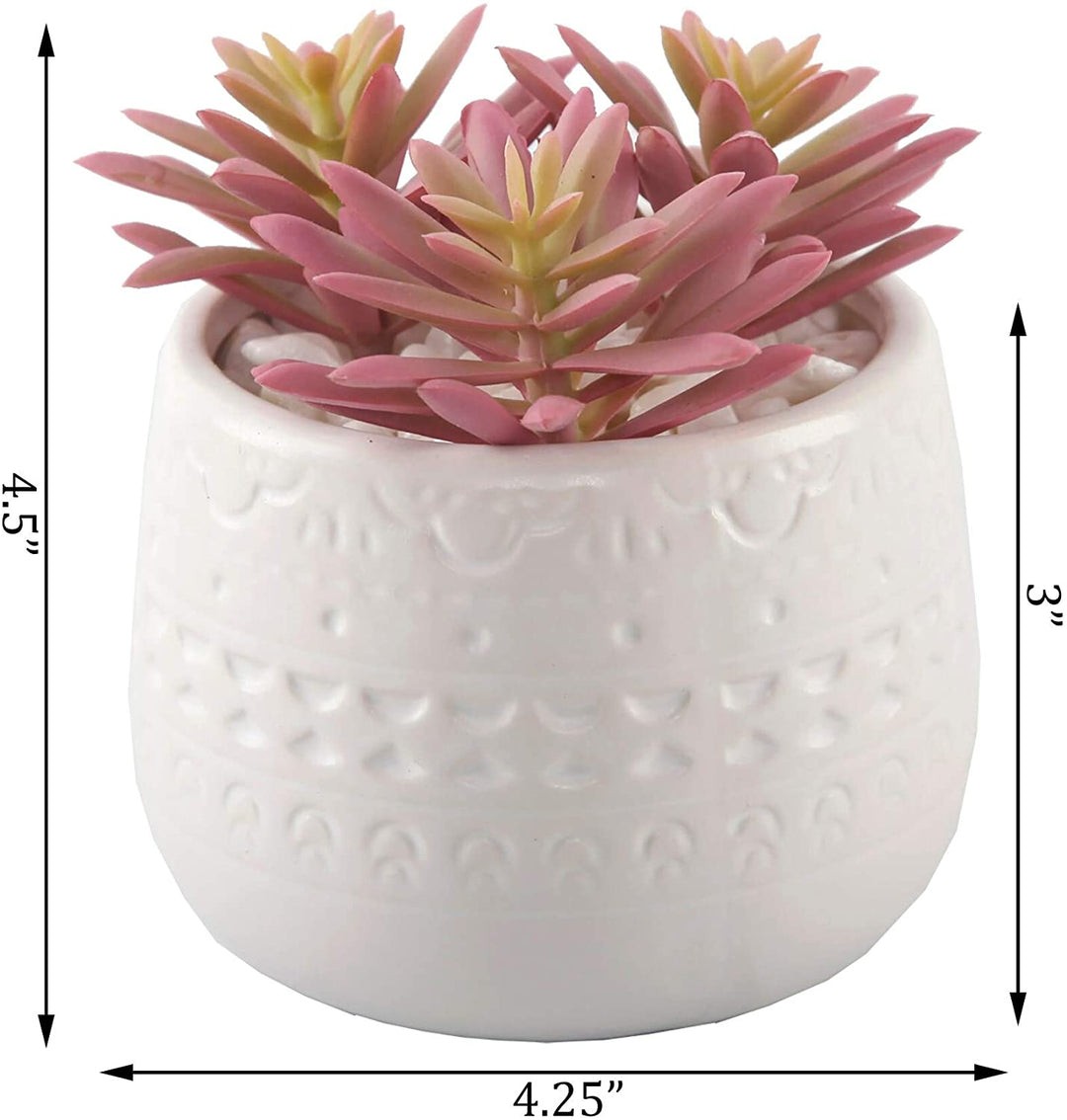 4 25" h Pink Cactus 4" Mayan Pot One Size Handmade - Diamond Home USA