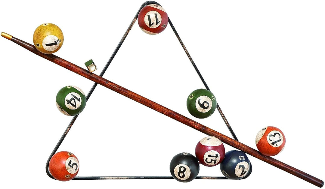Traditional Iron Billiards Wall Sculpture Color