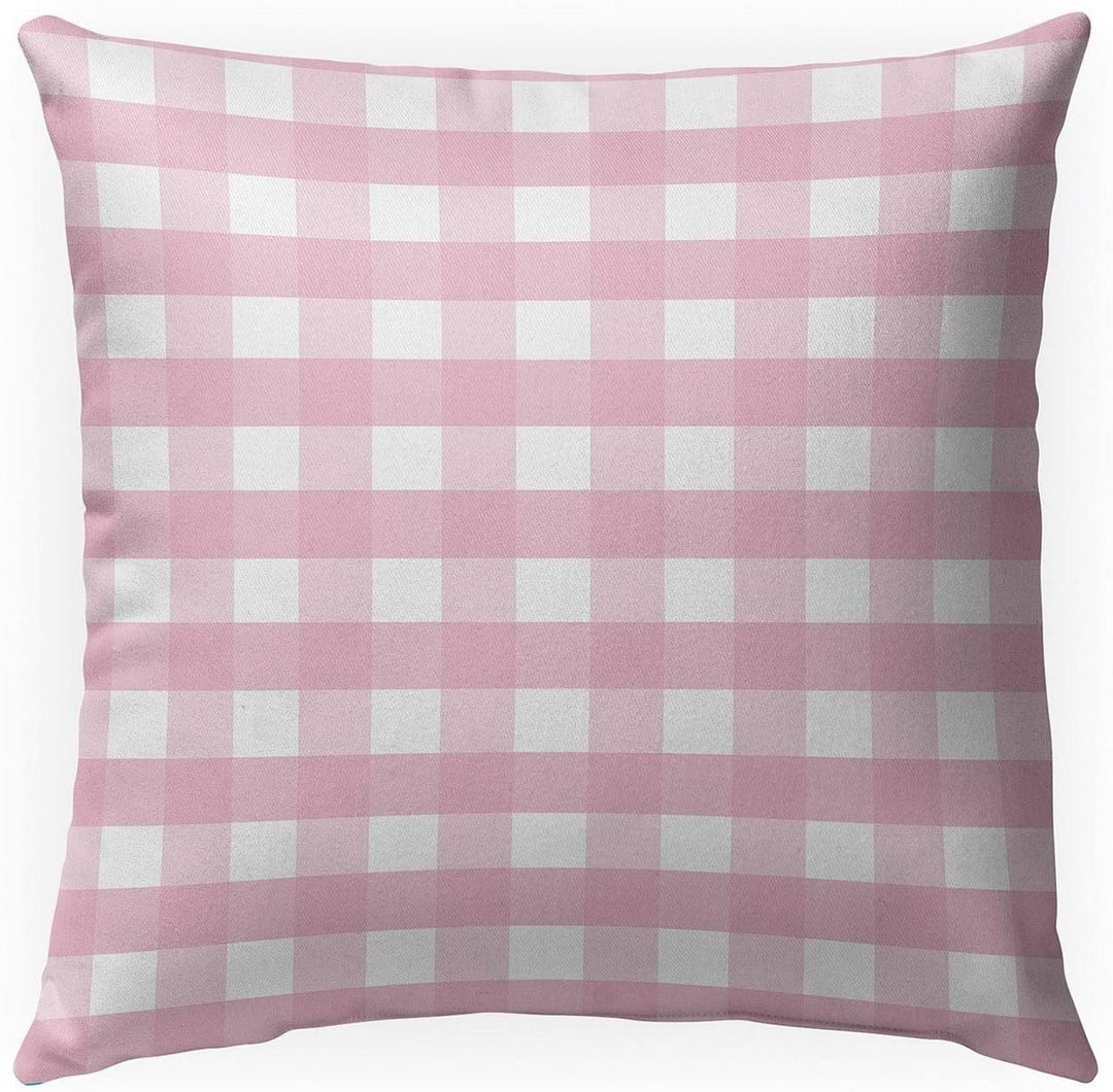 Pink Gingham Dream Indoor|Outdoor Pillow by 18x18 Pink Plaid