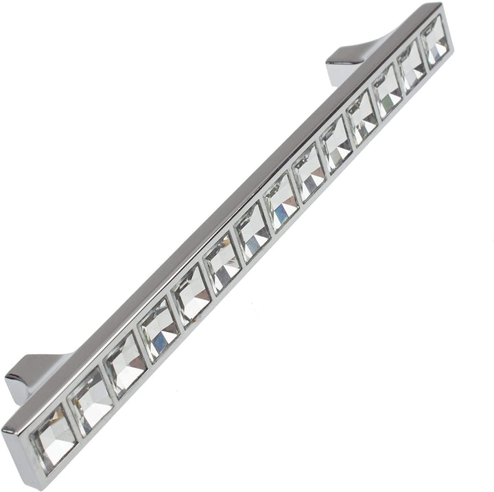 5 Pack 5 Center K9 Crystal Cabinet Pulls Polished Chrome Glam Finish - Diamond Home USA