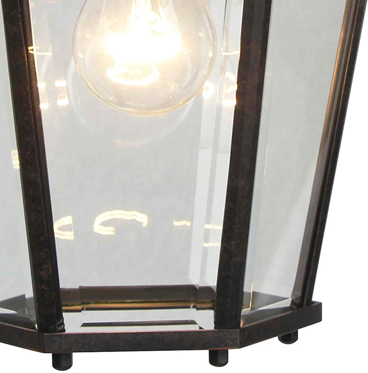1 Light Outdoor Hanging Lantern Oil Rubbed Bronze Traditional Metal Dimmable - Diamond Home USA
