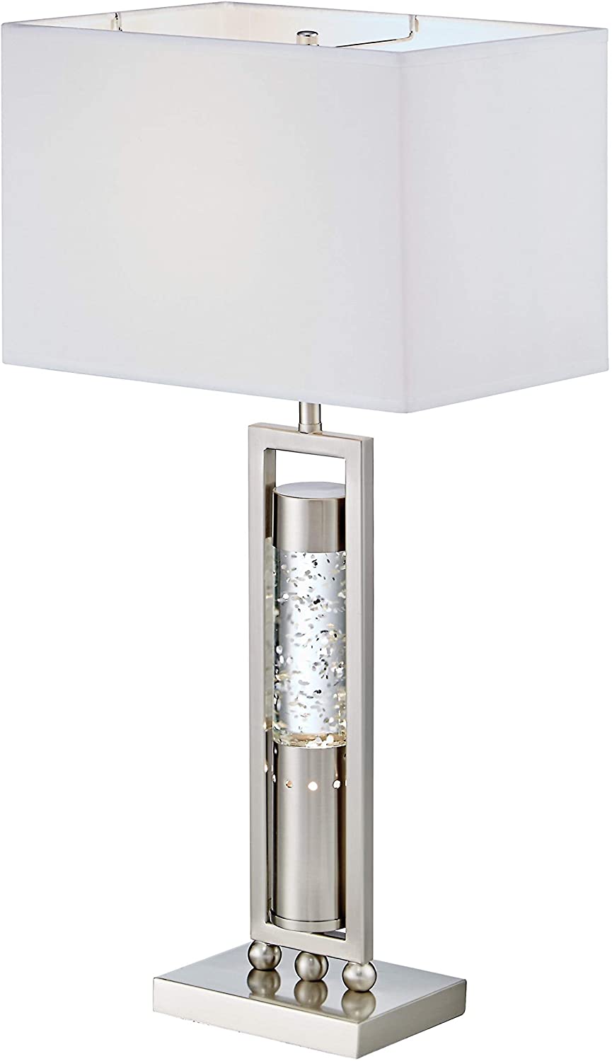 Table Lamp Silver White Modern Contemporary Nickel - Diamond Home USA
