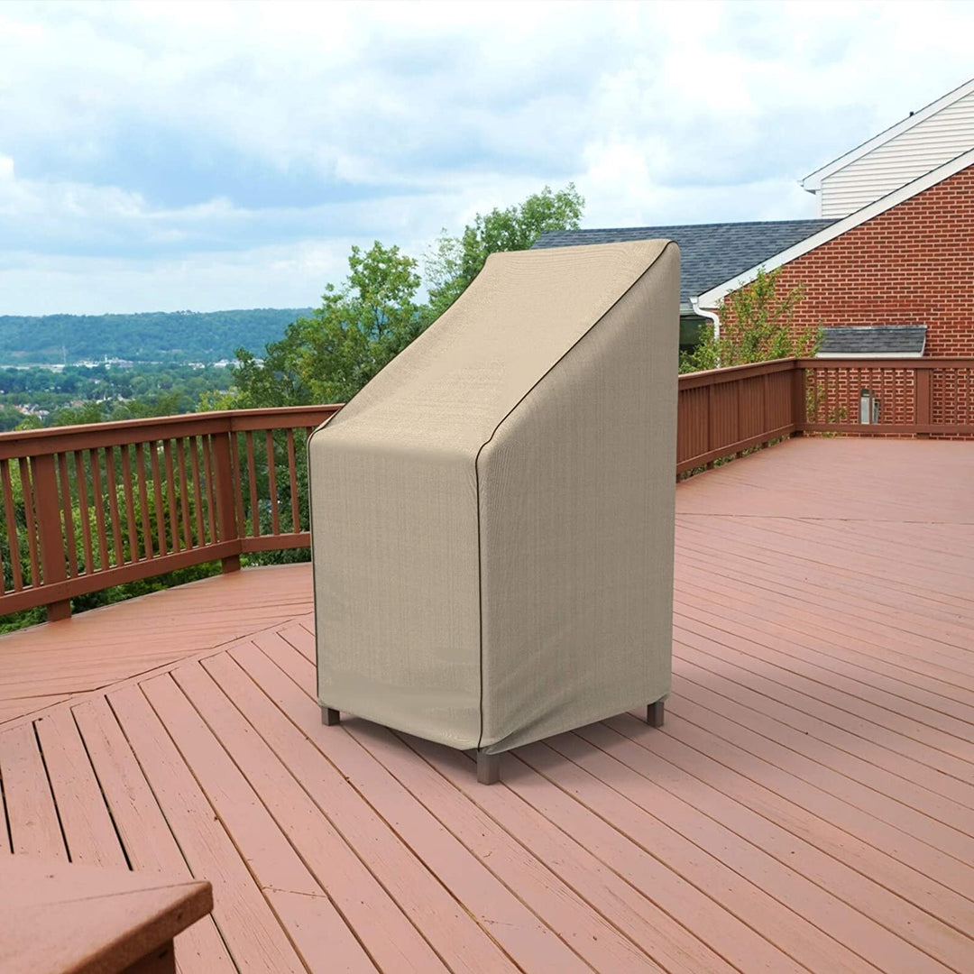 Patio Stack Chairs/Barstool Cover Mojave Black Ivory 49" h X 28" w 27" deep Color Polyester