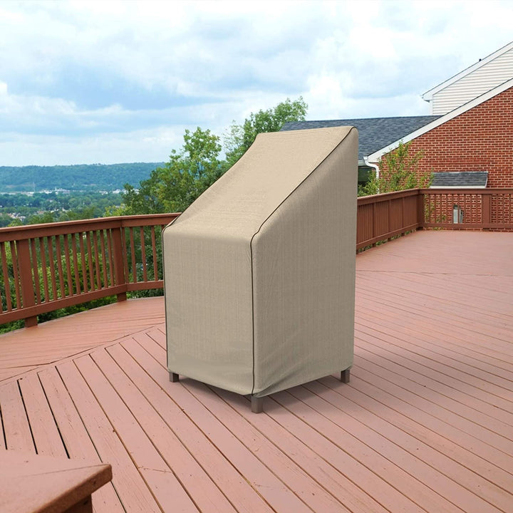 Patio Stack Chairs/Barstool Cover Mojave Black Ivory 49" h X 28" w 27" deep Color Polyester