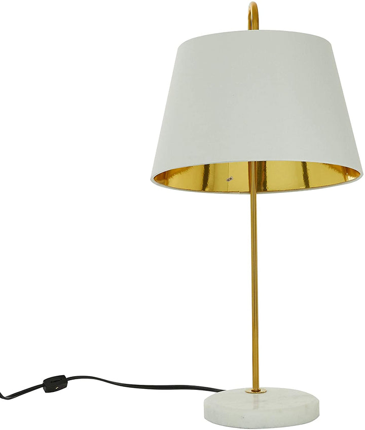 White Gold Table Lamp Marble Base 11" X 22 5" 11 22 Modern Contemporary - Diamond Home USA