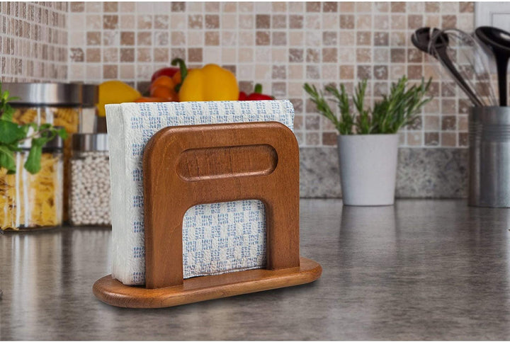 Traditional Teak Napkin Holder 8 1/4" W X 5 1/2" H 3 7/8"