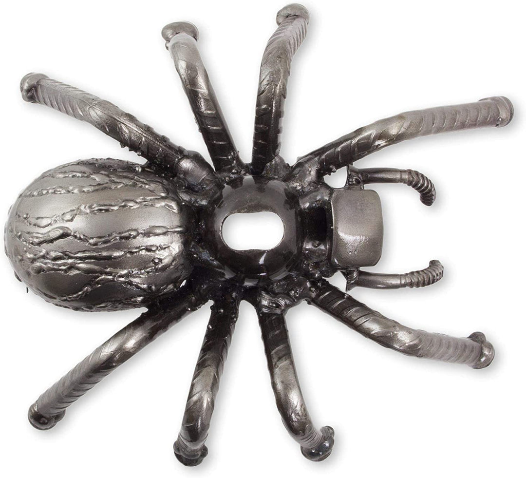 Handmade Upcycled Metal Sculpture 'Rustic Tarantula' (Mexico) Grey - Diamond Home USA