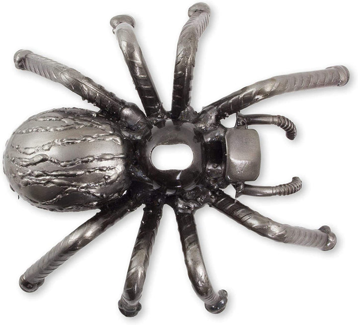Handmade Upcycled Metal Sculpture 'Rustic Tarantula' (Mexico) Grey - Diamond Home USA