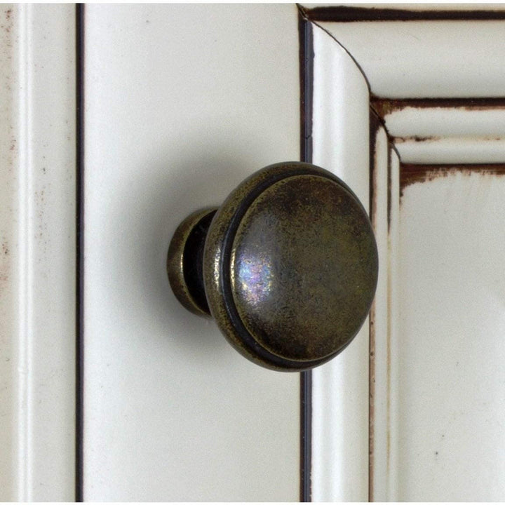 Antique Brass Round Ring Cabinet Knobs (Case 25) Traditional Metal Finish - Diamond Home USA