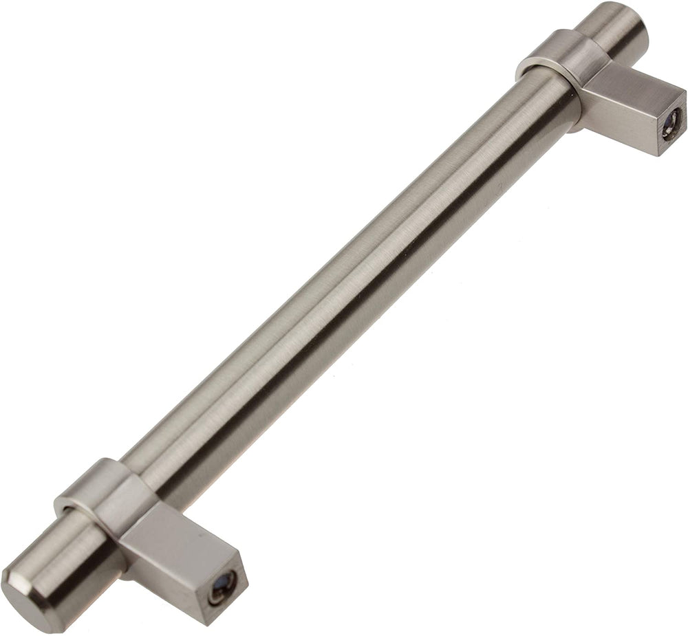 5 Pack 5 inch Center Solid Steel Euro Cabinet Pull Modern Contemporary Metal Finish - Diamond Home USA