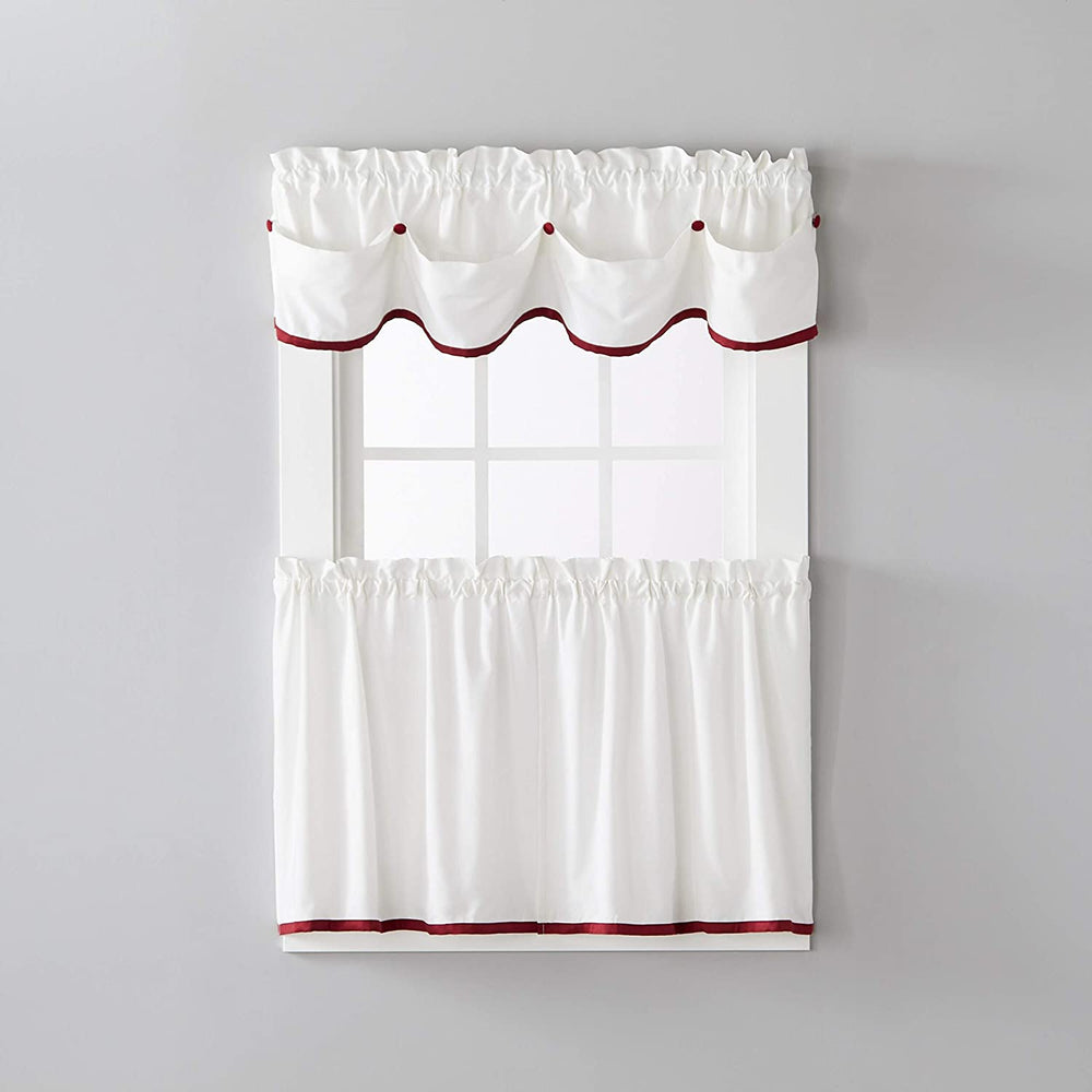 13 Inch Valance Berry Red Solid Transitional 100% Polyester - Diamond Home USA