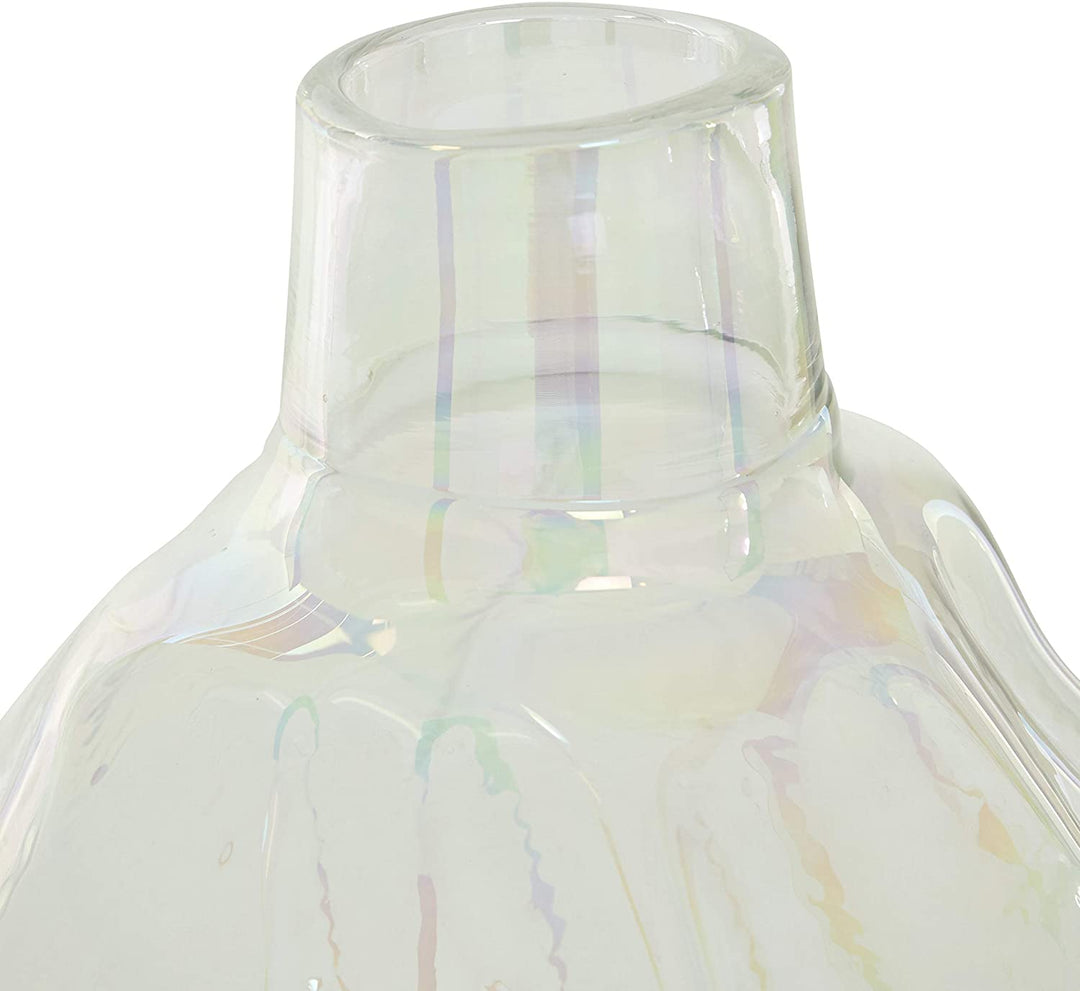 Glass Vase Flowers Old Milk Bottle Shape 9 X 14 Opaque White X 14 - Diamond Home USA