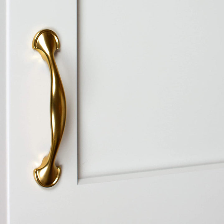 25 Pack 3 Center Brass Gold Arch Cabinet Pulls Traditional Zinc Finish - Diamond Home USA