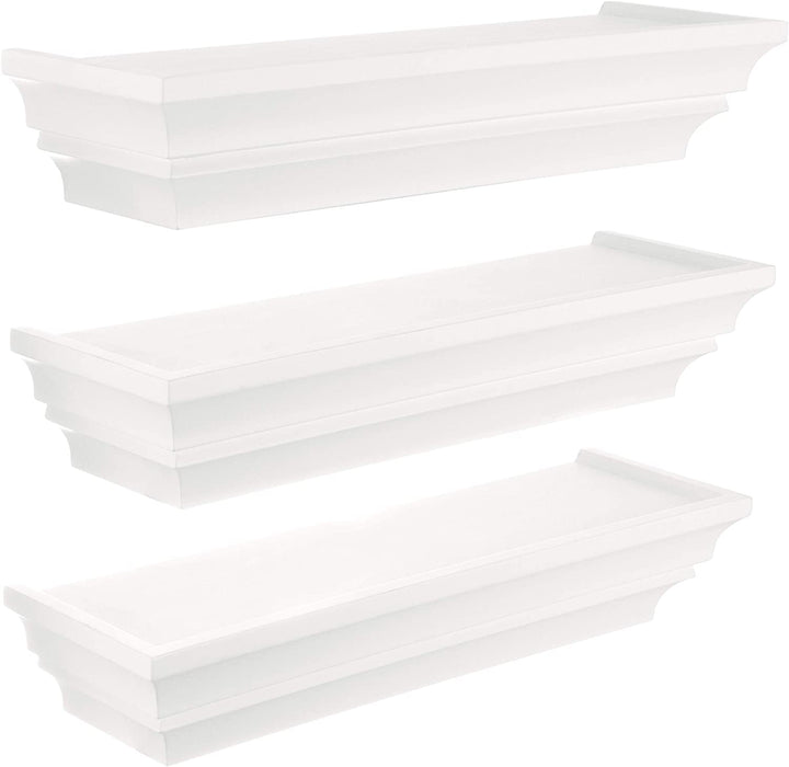 Kg Wall Shelf Set 3 White 16" - Diamond Home USA