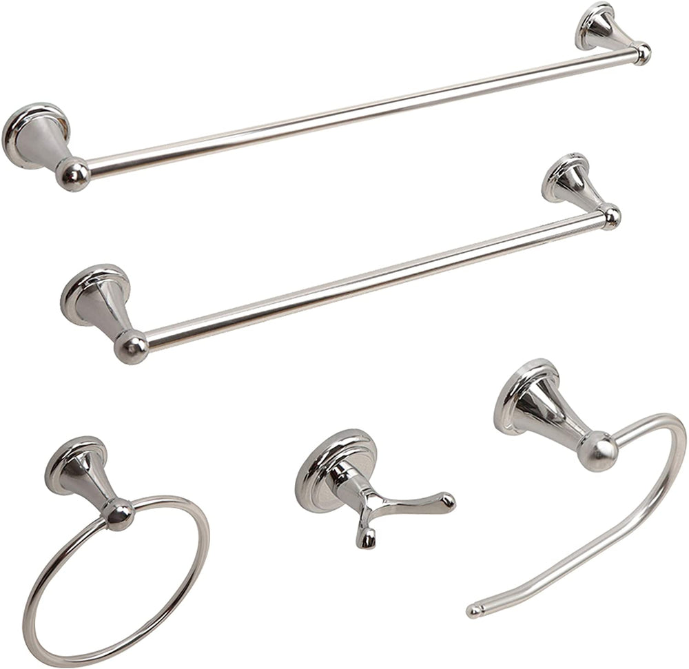 Chrome 5 Piece Bathroom Hardware Set 23 Modern Contemporary Metal Size - Diamond Home USA
