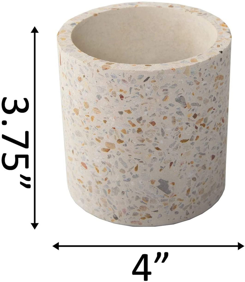 4" Pot Off White Mid Century Modern Cement Handmade