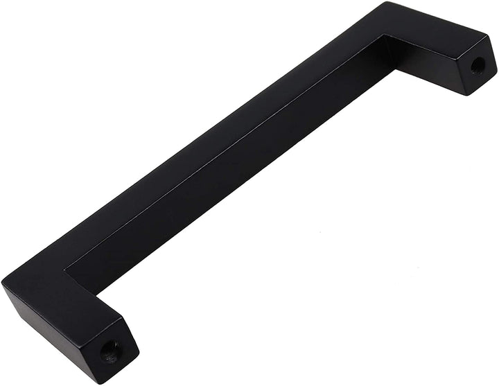 5 Pack 3 3/4 inch Center Solid Square Bar Pull Black Modern Contemporary Metal Matte - Diamond Home USA