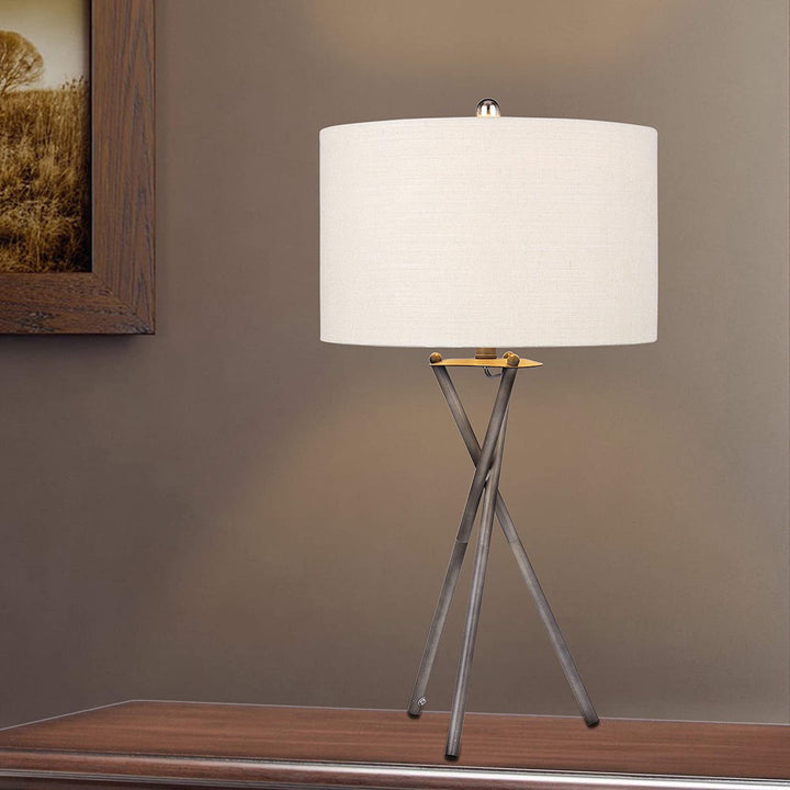 Modern 31 inch Rust Black Tripod Metal Table Lamp