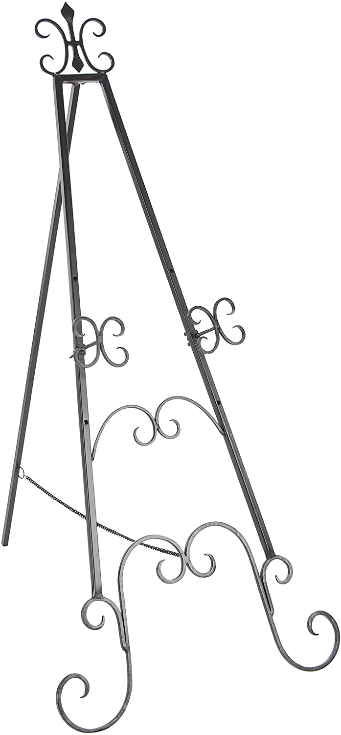 Black Iron 49 inch Scrolled Easel Traditional