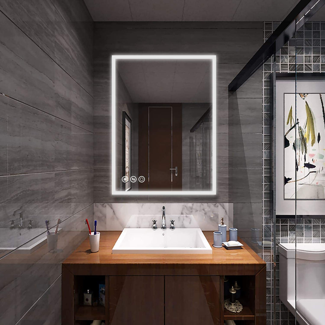 48 X 36 Inch Led Lighted Bathroom Wall Mounted Mirror