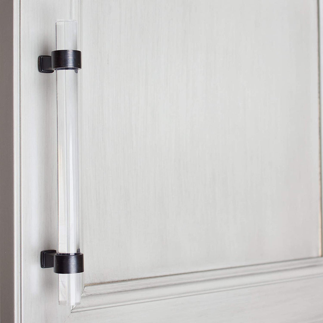 10 Pack 5 inch Center Acrylic Cabinet Pull Clear Modern Contemporary Oil Rubbed - Diamond Home USA