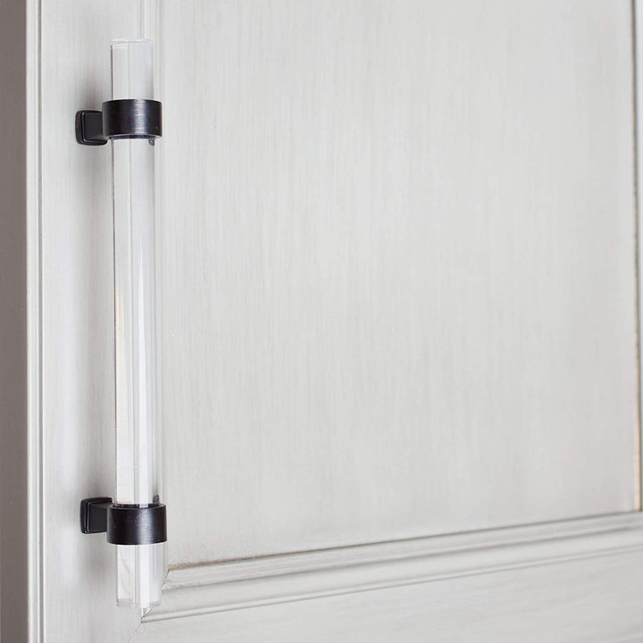 10 Pack 5 inch Center Acrylic Cabinet Pull Clear Modern Contemporary Oil Rubbed - Diamond Home USA