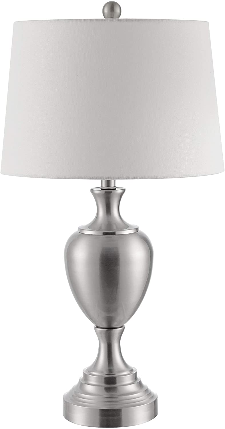 Lighting 28 inch Poppy Iron Table Lamp 15" X 28" Silver Modern Contemporary Traditional Chrome Bulbs Included - Diamond Home USA