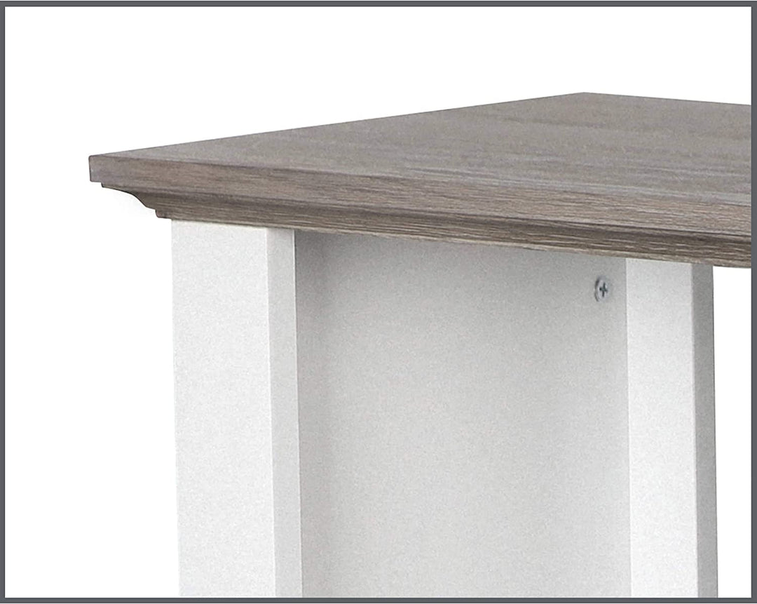 White 6 Cube Storage Bookcase Grey Modern Contemporary Transitional MDF Paperboard Oak Finish - Diamond Home USA