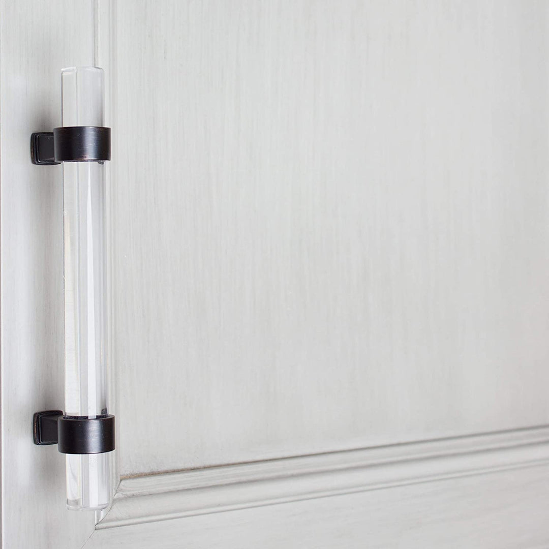 25 Pack 3 3/4 inch Center Acrylic Cabinet Pull Clear Modern Contemporary Oil Rubbed - Diamond Home USA